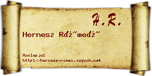 Hernesz Rómeó névjegykártya